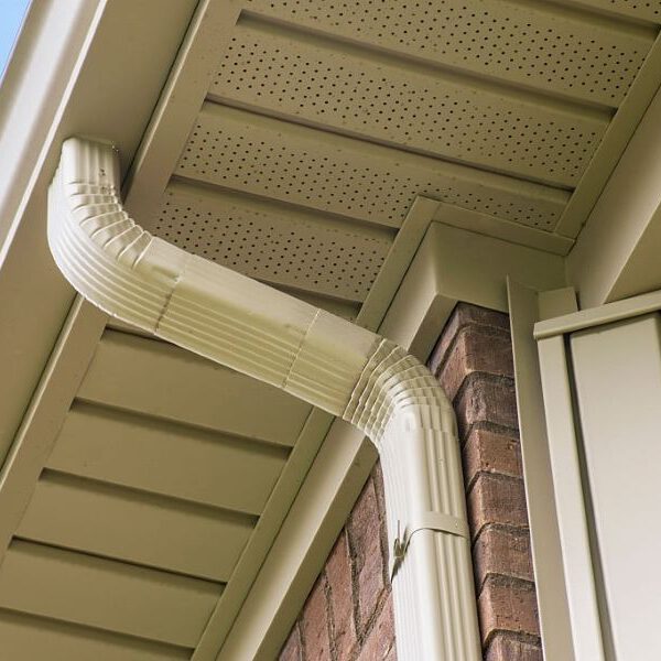 newly installed gutter in the roof